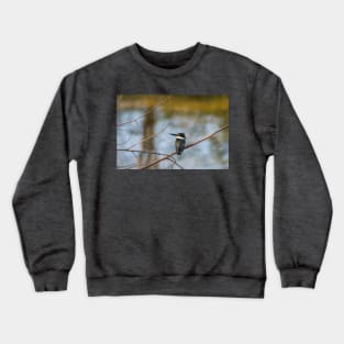 Green Kingfisher Perched Crewneck Sweatshirt